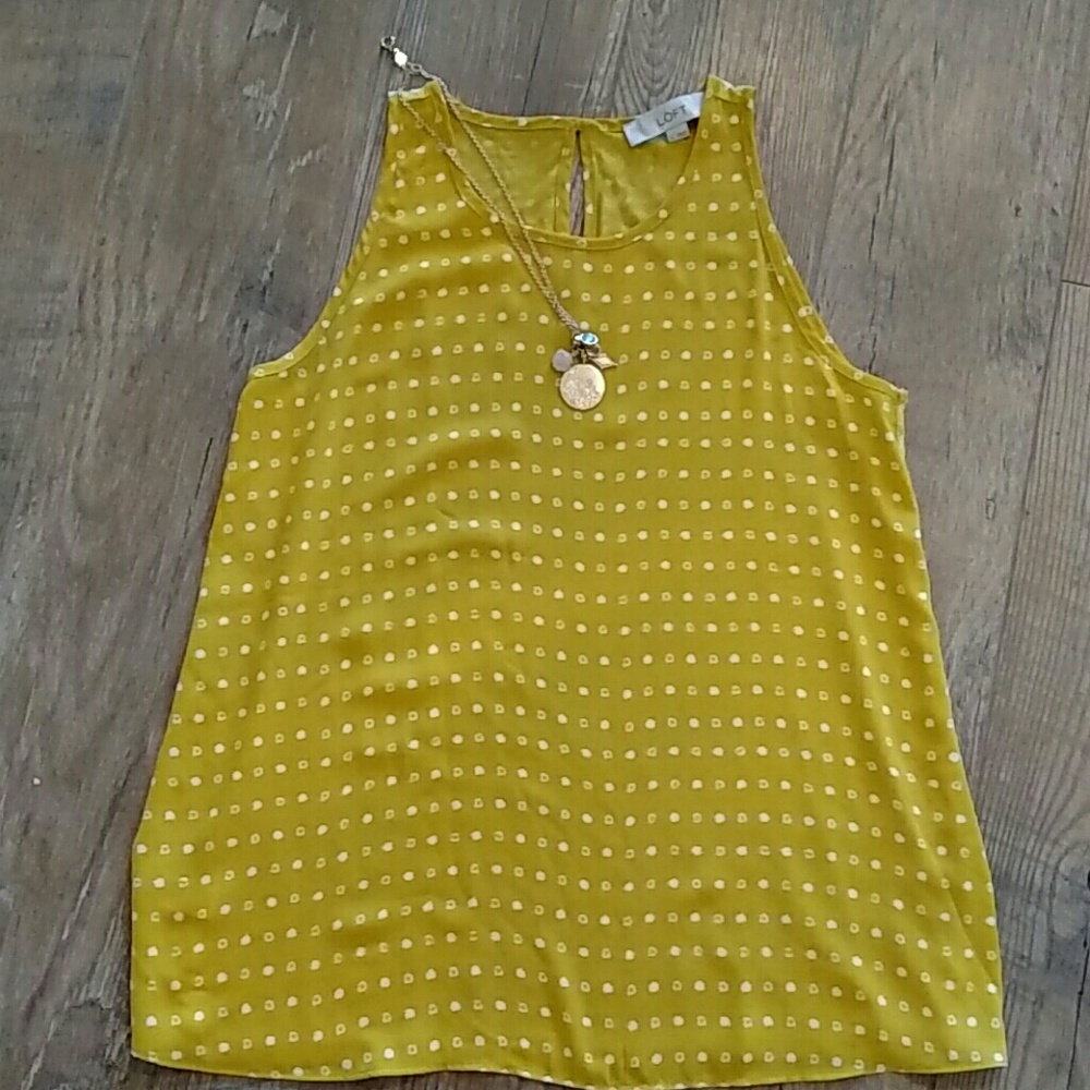 NWOT ANN TAYLOR LOFT MUSTARD SLEEVELESS TOP